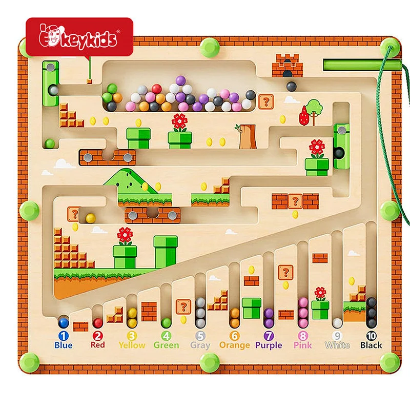 Montessori Magnetic Garbage Classification Wooden Puzzle Activity Board for Children W11H120