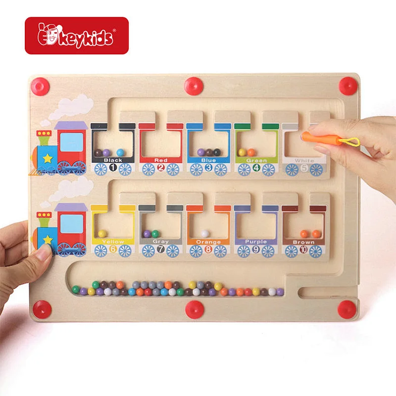 Montessori Magnetic Garbage Classification Wooden Puzzle Activity Board for Children W11H120